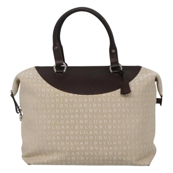 BVLGARI Logo Mania Tote Bag Canvas Beige - Picture 3 of 14
